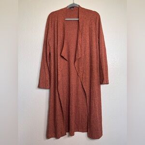 Open front rust cardigan, size large